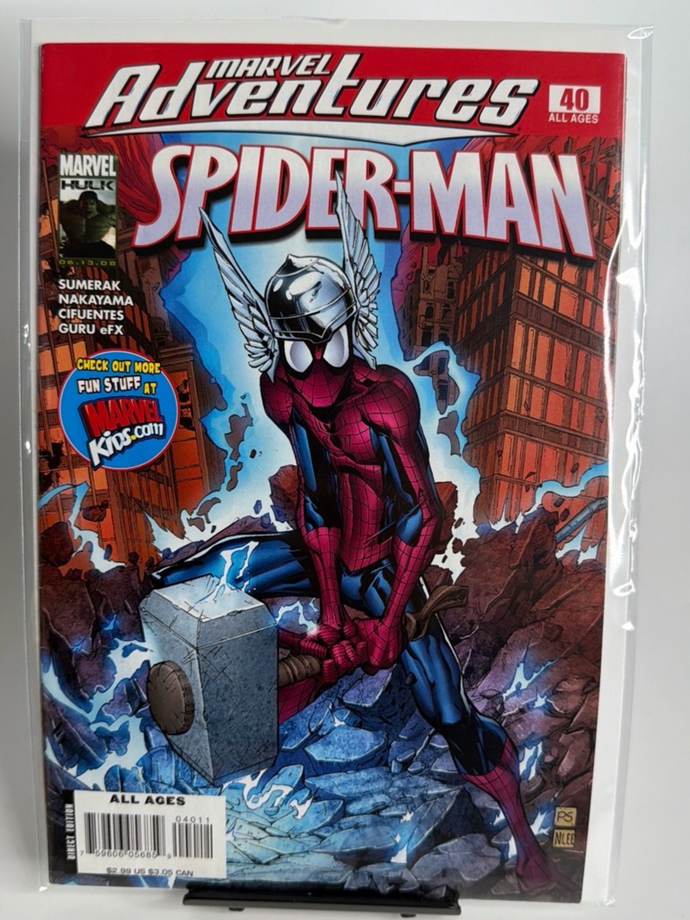 Marvel Adventures Spider-Man #40 2008 Marvel Comic Mjolnir Thor